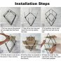 Bedroom office storage shelf diamond-shaped wood and iron craft wall Vintage iron metal wood