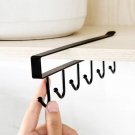 Wall Hanging Cupboard Shelf Storage Rack 6 Hooks Kitchen Cup Holder Kitchen  black