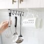 Wall Hanging Cupboard Shelf Storage Rack 6 Hooks Kitchen Cup Holder Kitchen  black