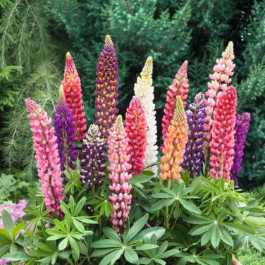 Heirloom Wild Lupine Flowers Mixed Pink White Yellow Red Purple Dark Red -b 20 S