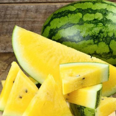 Big Super Black Skin Yellow Oval Sweet Organic Watermelon - 80 Seeds