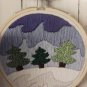 Embroidered Snowy Forest Pillow