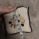 Embroidered Blush Flower Pillow