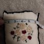 Embroidered Blush Flower Pillow