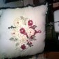 Embroidered Blush Flower Pillow