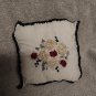 Embroidered Blush Flower Pillow
