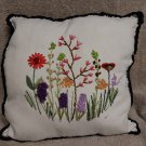 Embroidered White Pillow