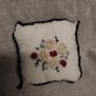Embroidered Blush Roses Pillow