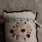 Embroidered Blush Roses Pillow