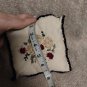 Embroidered Blush Roses Pillow