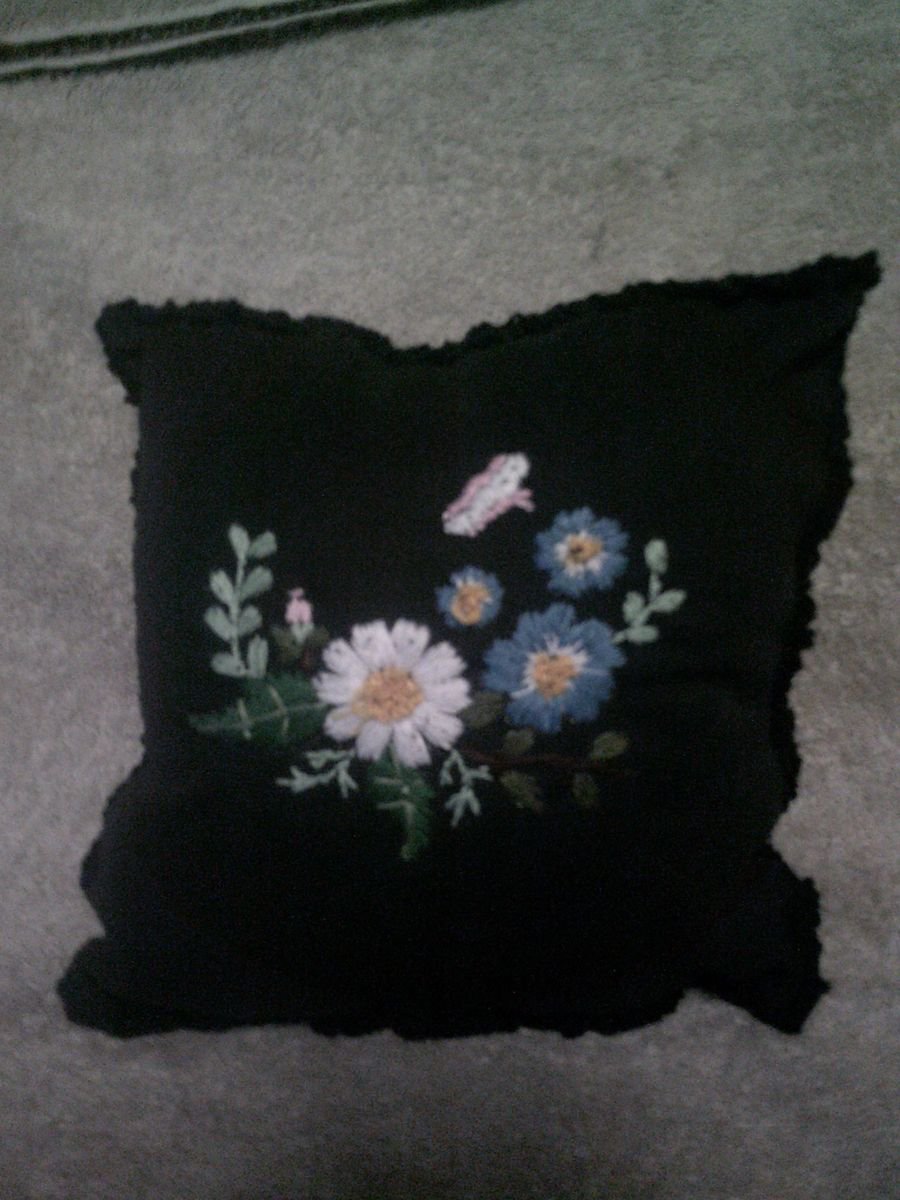 Embroidered Blue Flowers