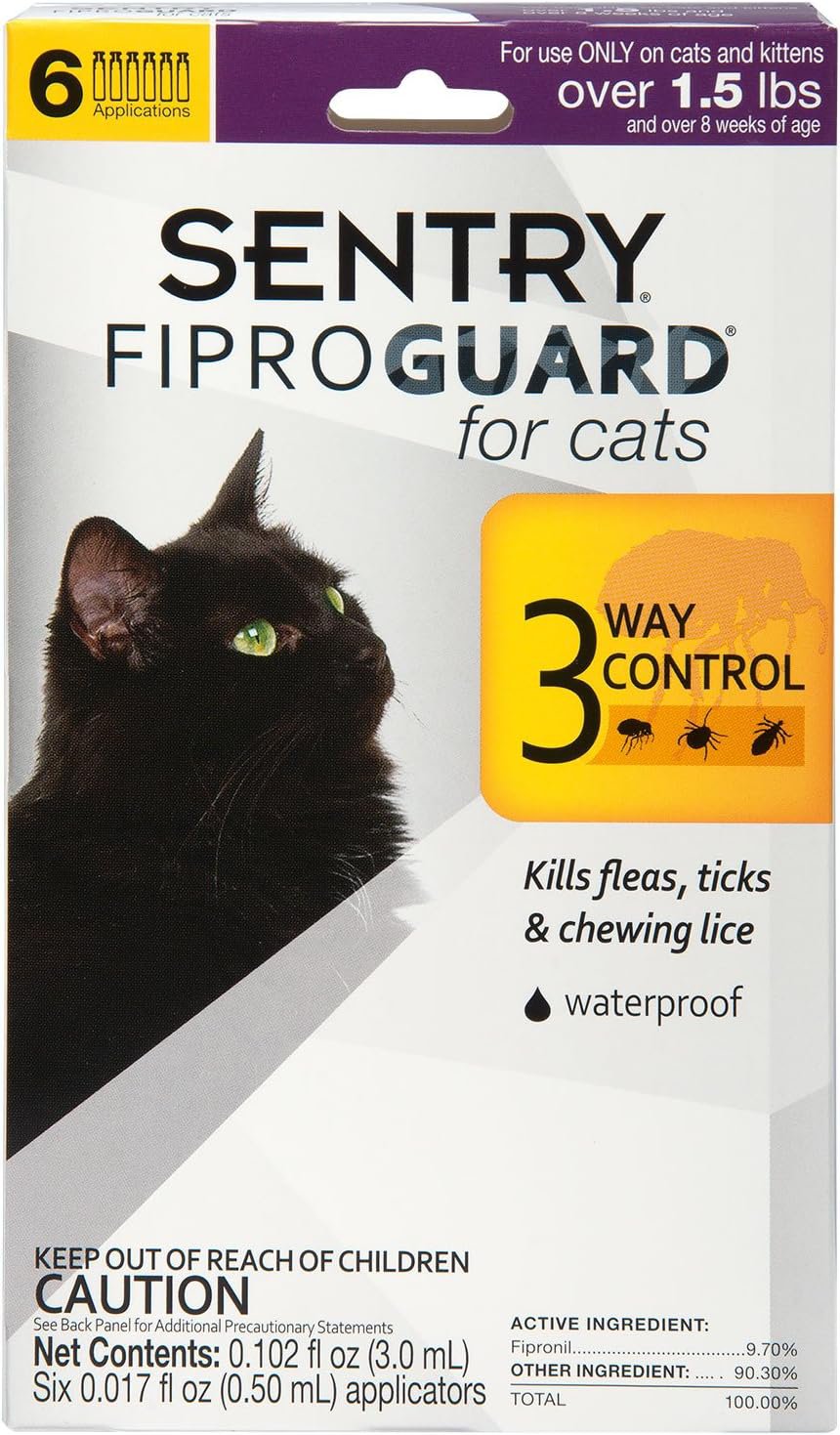 Sentry Fiproguard Flea and Tick Topical Drops for Cats 6 Doses