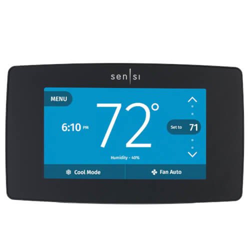 Sensi Touch Wi-Fi Programmable Thermostat for Smart Home, 4H/2C - Black