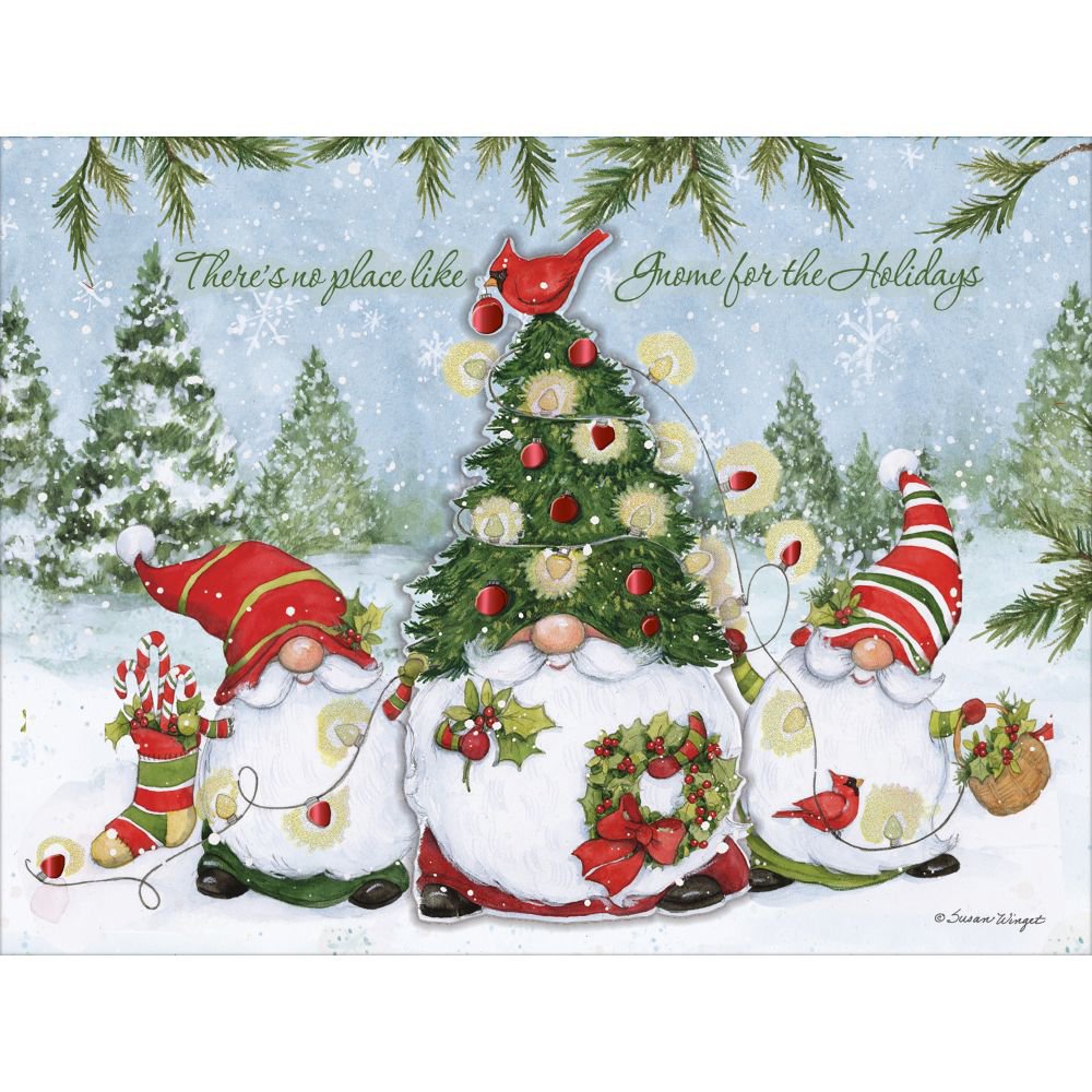 Holiday Gnomes Luxe Christmas Cards