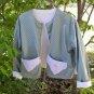 Chic & Shabby Vintage Chenille Jacket Reversible Mother of Pearl Buttons, Embroidery