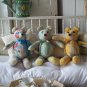 Vintage Quilt Teddy Bear Hand sewn One of a Kind Adopt a Bear