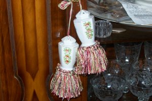 Vintage Salt Pepper Tassels Handmade JAPAN Unique Shabby Chic