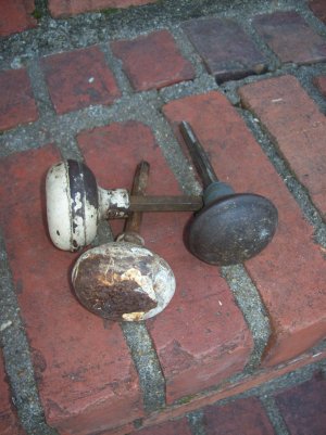 Vintage Metal Door Knobs Industrial Rustic Restoration Hardware Rusty Set of 3