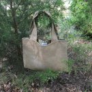Shopping Bag Burlap Cotton Reversible Roses SHabby Chic Cottage Beach Lake House