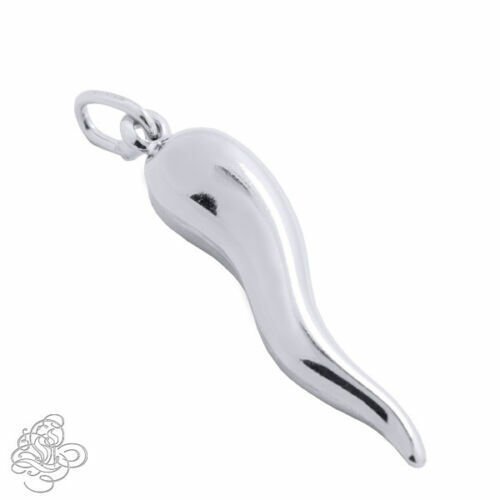 CORNICELLO ITALIAN HORN 925 Sterling Silver SOLID Charm Pendant - Sizes! S M L