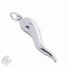 CORNICELLO ITALIAN HORN 925 Sterling Silver SOLID Charm Pendant - Sizes! S M L