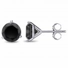 14K White Gold 0.50 CARAT Black Diamond Martini Set Stud Earrings