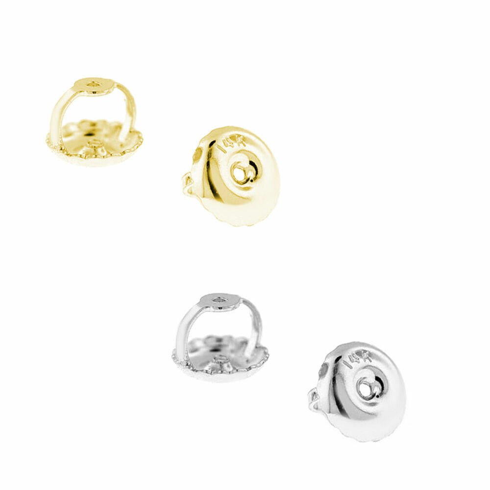1 PAIR 0.26 14KT WHITE YELLOW GOLD SCREW ON SCREW OFF REPLACEMENT EARRING BACKS