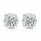 14K White Gold 2 CT Charles & Colvard Moissanite  Certified F.B. Stud Earrings