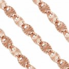 3MM Sterling Silver 14k Rose Gold Plated Valentino Link Italian Chain Necklace