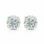 14K Yellow Gold 1 CARAT Round Brilliant Cut Basket Screw Back Stud Earrings