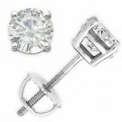 14K Gold 0.50CT Round Brilliant Cut Moissanite Charles and Colvard Stud Earrings