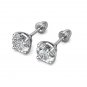 0.5Ct Created Diamond 14K White Gold 4mm Round Screw Back Stud Earrings