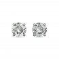 0.5Ct Created Diamond 14K White Gold 4mm Round Screw Back Stud Earrings