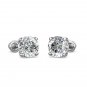 0.5Ct Created Diamond 14K White Gold 4mm Round Screw Back Stud Earrings