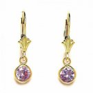 14K YG Women/Children's Stylish Alexandrite June Birthstone Lever Back Earrings