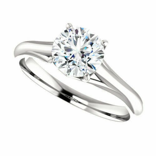 14K White Gold 2 CT Forever Brilliant Moissanite Solitaire Engagement Ring