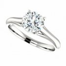 14K White Gold 2 CT Forever Brilliant Moissanite Solitaire Engagement Ring