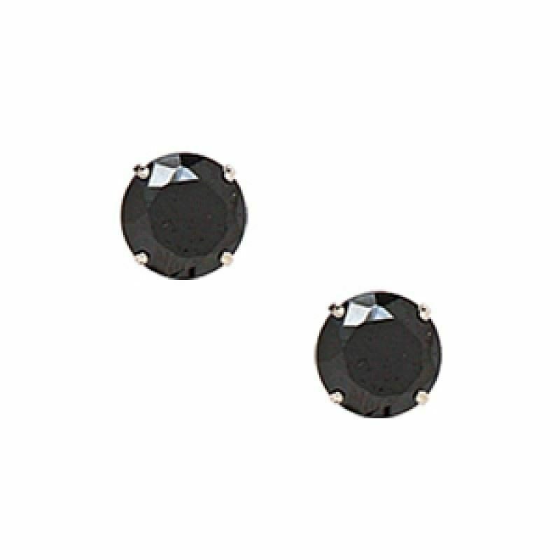 14K Solid White Gold 6MM Men/Women's Stylish Round Cut Basket Set Studs PushBack