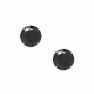 14K Solid White Gold 6MM Men/Women's Stylish Round Cut Basket Set Studs PushBack
