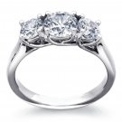 14K White Gold 2.00CT SIZE 4-10 Forever Brilliant Moissanite 3Stone Trellis RING