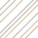 14k Solid Yellow Rose White Gold 1 mm Thick Rope Chain - 13" 15" 16" 18" 20" 22"