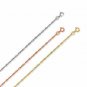 14k Solid Yellow Rose White Gold 1 mm Thick Rope Chain - 13" 15" 16" 18" 20" 22"
