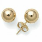 14K YELLOW GOLD 5MM WOMENS STYLISH  ROUND GOLD BALL STUD EARRINGS