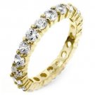 4ct Brilliant Round Simulated Diamonds Eternity Wedding Band Ring 14K Y Gold