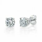 14K White Gold  1/2CT Round Natural ( Real) Diamond Stud Earrings