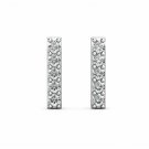 8mm 0.30CT 14K Real White Gold Created Diamond Small Stick Bar Stud Earrings