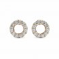 14K ROSE GOLD 0.50CT Created Diamond Open Round Halo Screw Back Stud Earrings