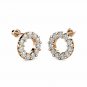 14K ROSE GOLD 0.50CT Created Diamond Open Round Halo Screw Back Stud Earrings