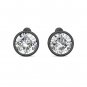 2Ct Created Diamond 14k Black Gold Bezel Round Screw Back Stud Earrings 6mm