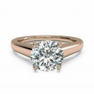 14K ROSE GOLD 1.5 CT SI1/F ROUND CUT LAB DIAMOND SOLITAIRE ENGAGEMENT RING